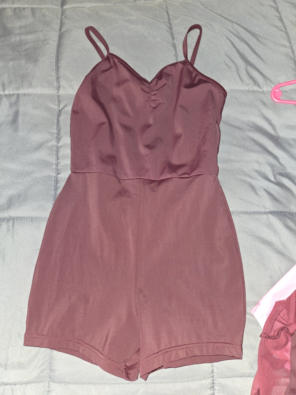 Sleeveless V-Neck Romper in Burgundy